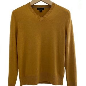 BR Marino Wool V-neck Sweater Muted Yellow